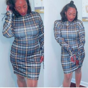 Plaid Long Sleeve Dress